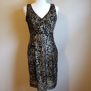 Gold Sequin Midi Dress